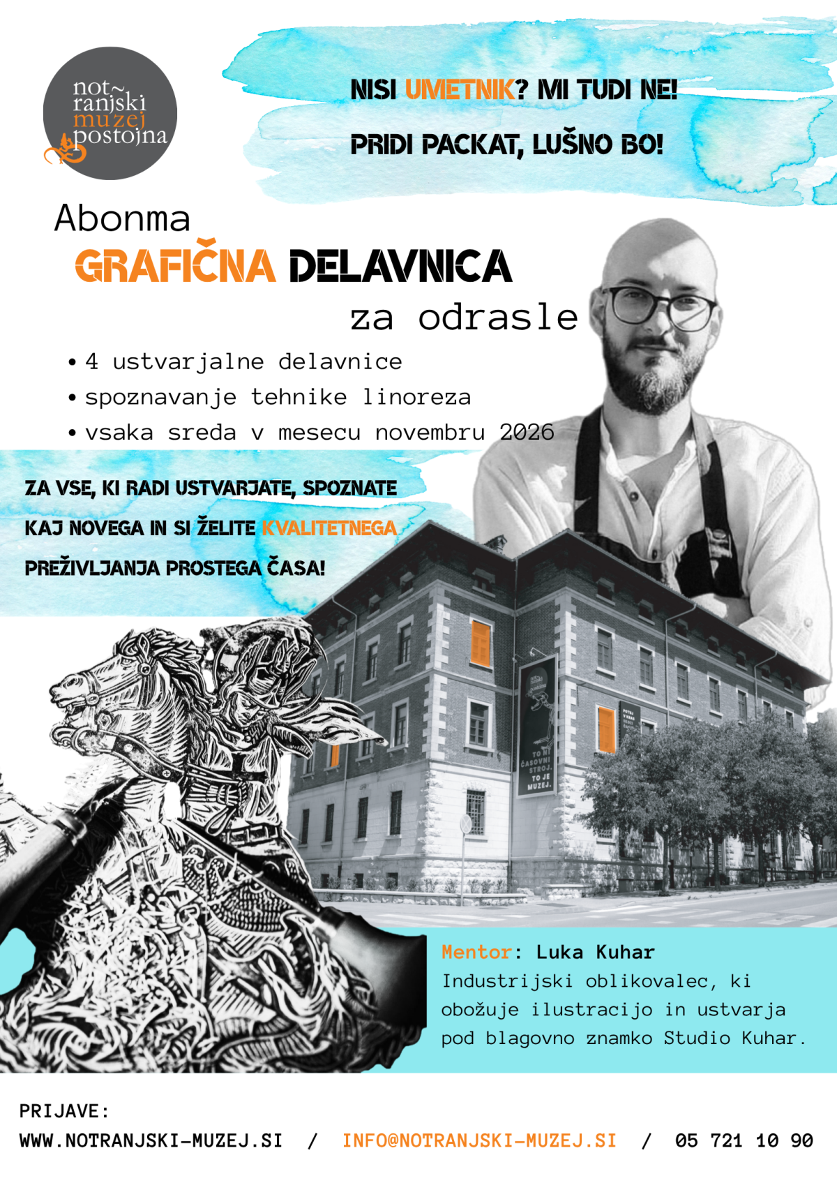 Plakat GRAFIČNA DELAVNICA ZA ODRASLE